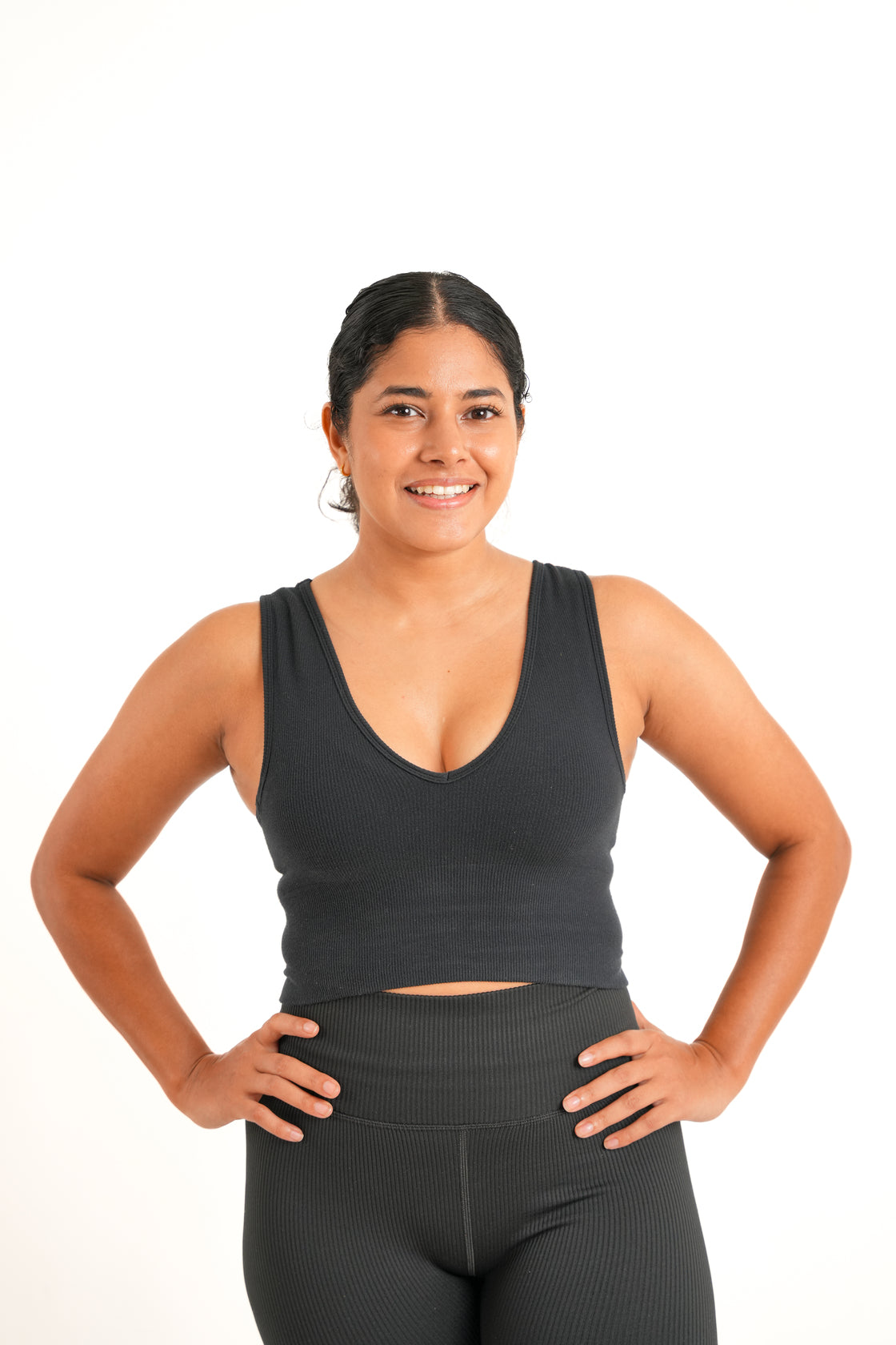 Move Seamless Crop Top Reversible - True black
