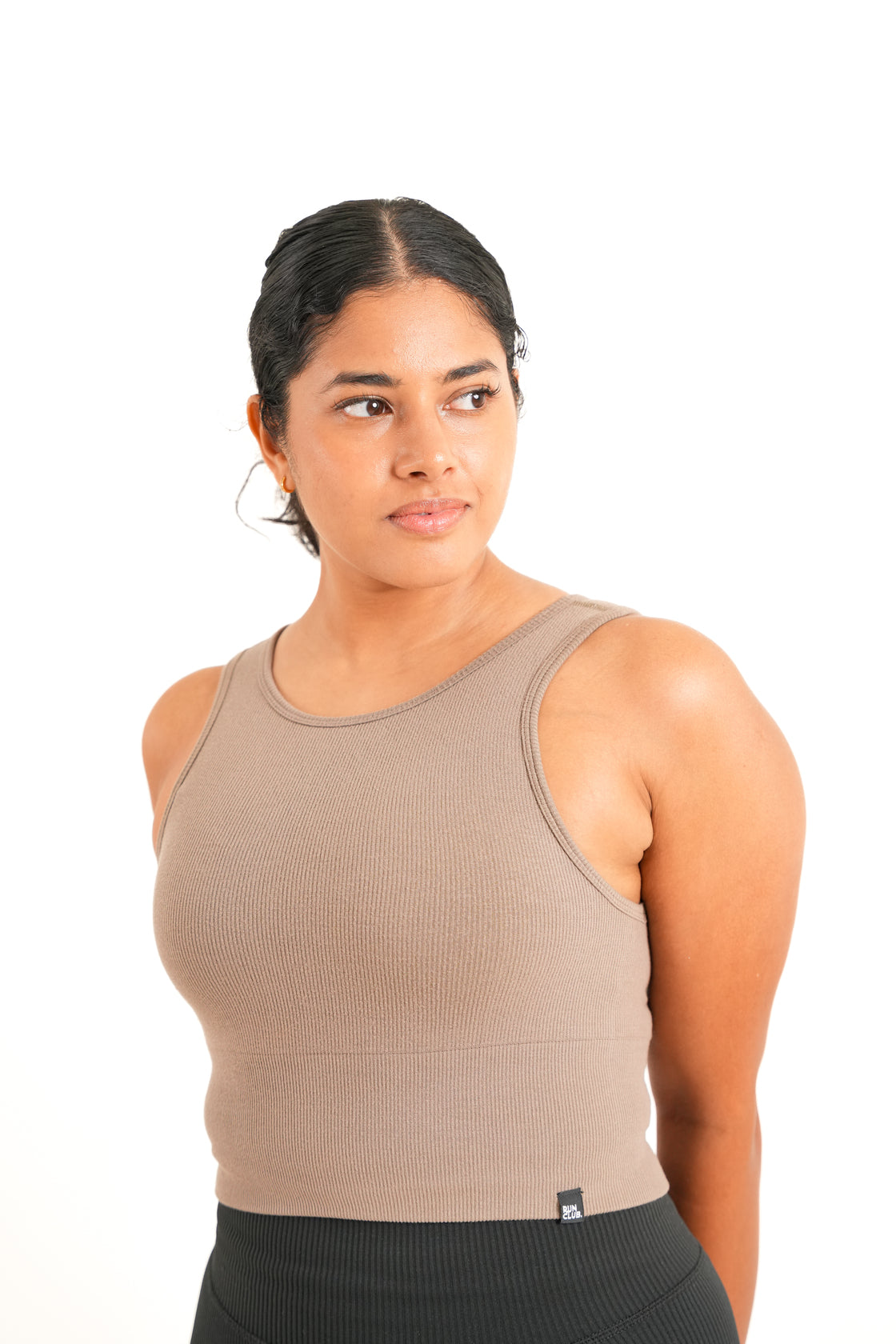 Move Seamless Crop Top Reversible - Feather Taupe