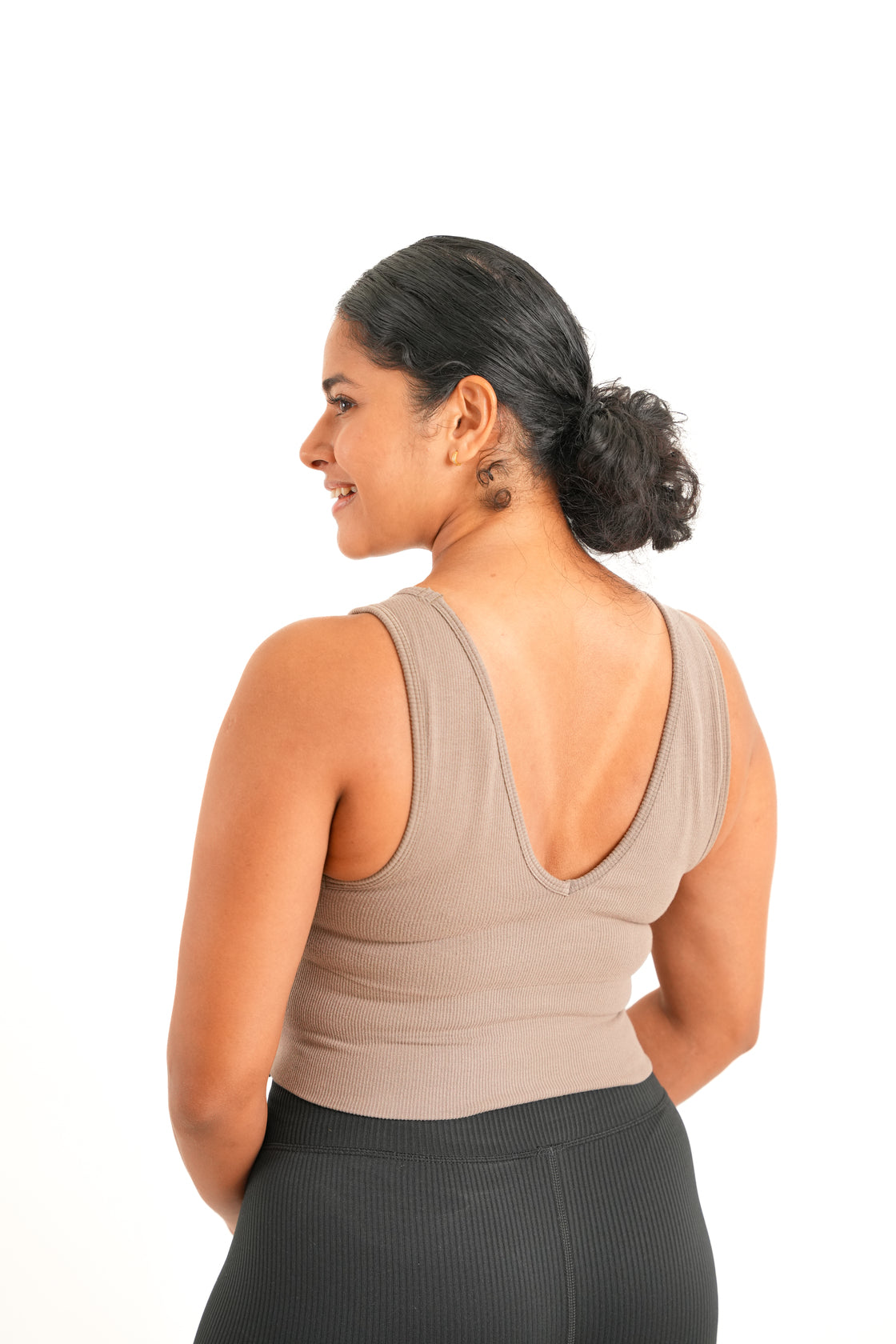 Move Seamless Crop Top Reversible - Feather Taupe