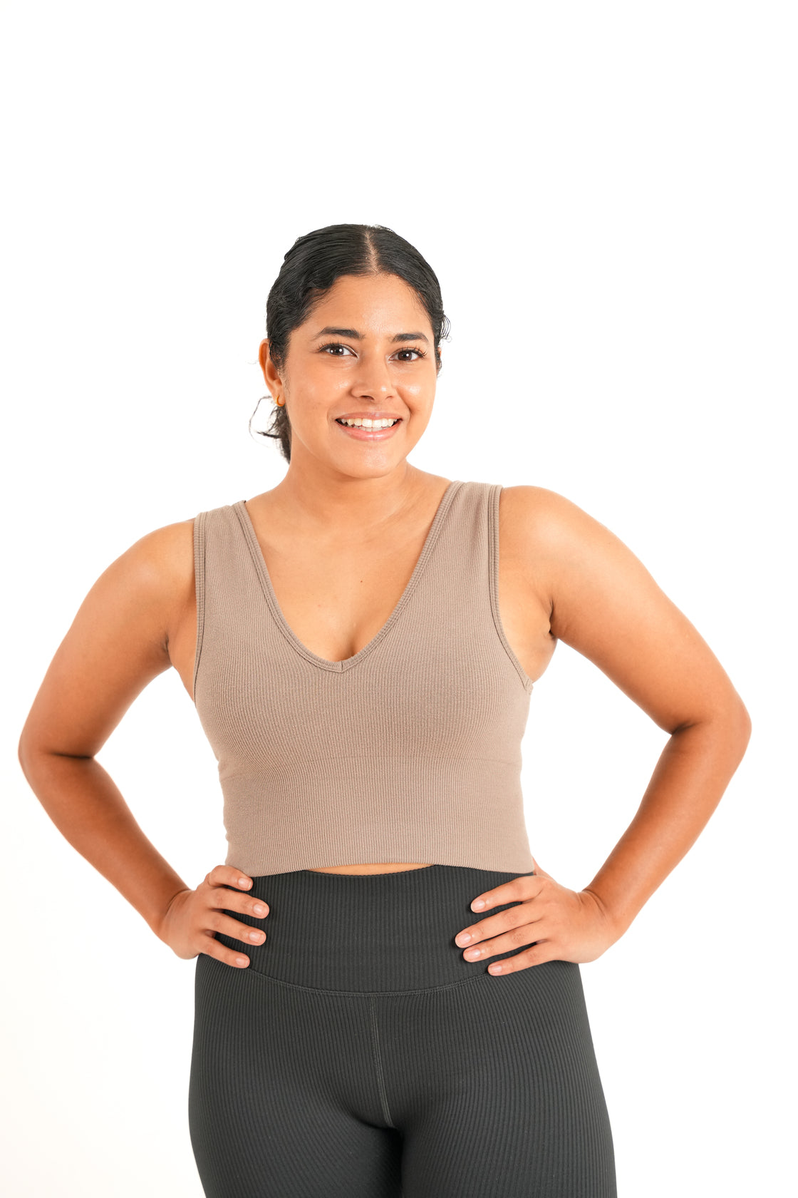 Move Seamless Crop Top Reversible - Feather Taupe