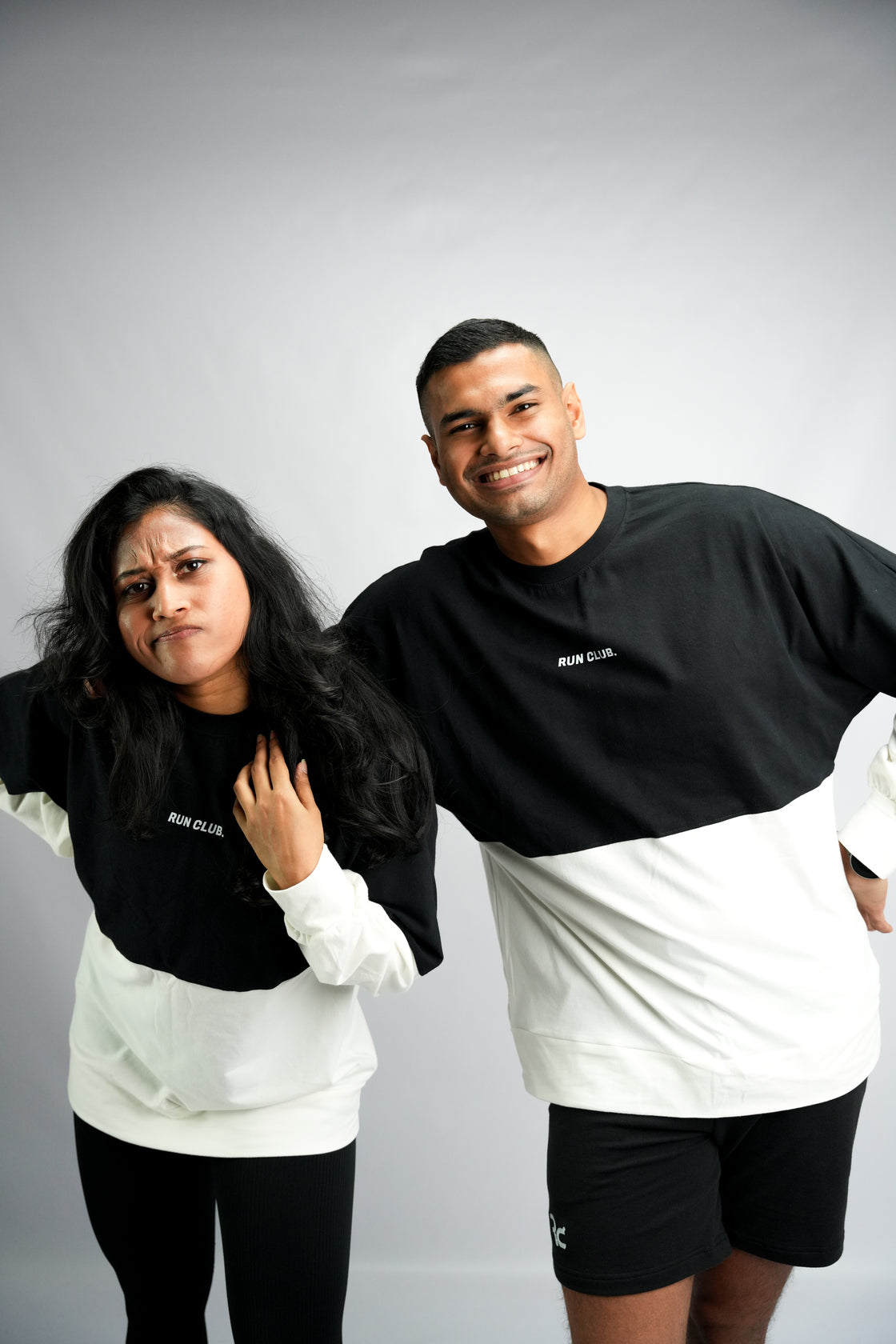 Reset Sweater Tee - Black & Pearl