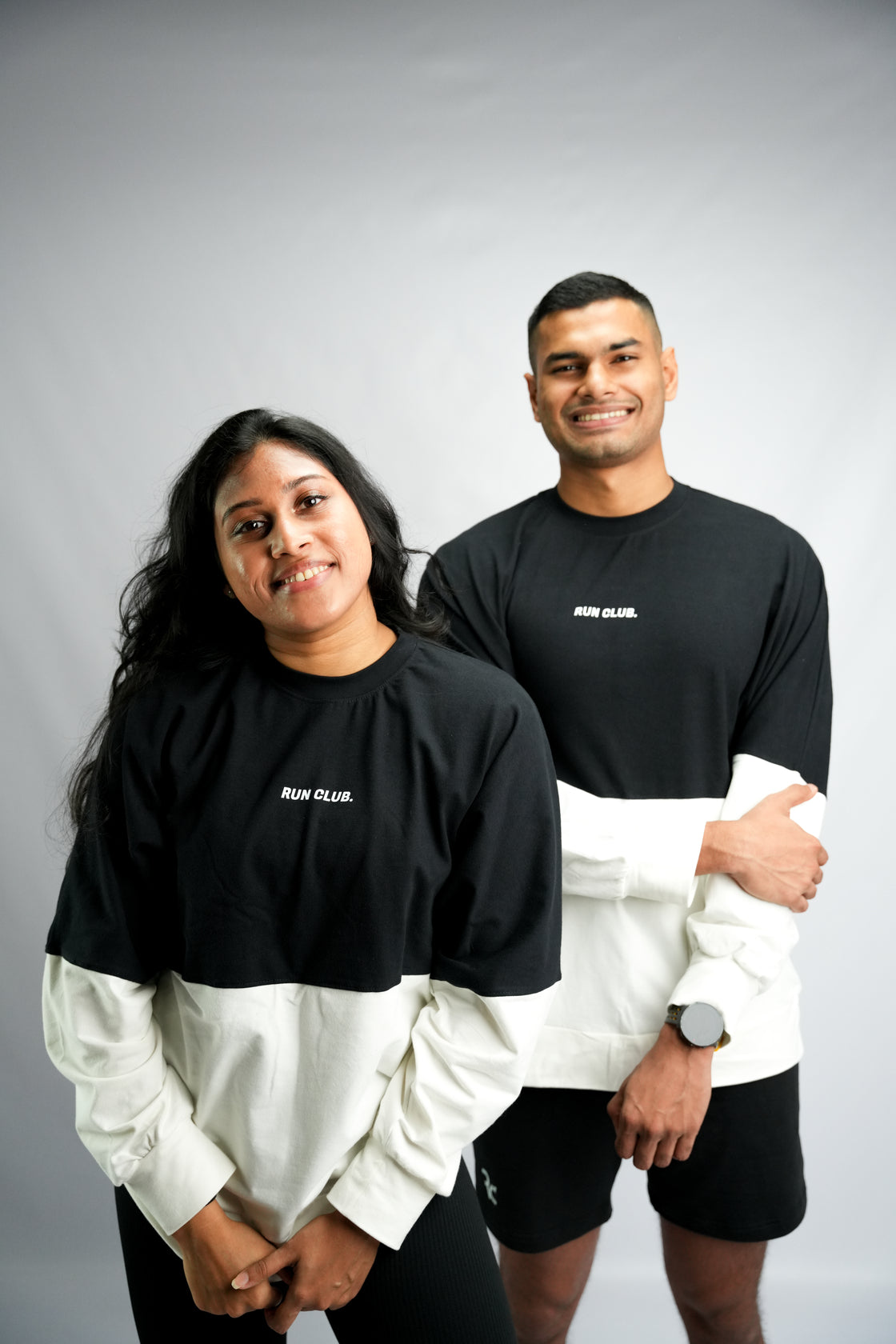 Reset Sweater Tee - Black & Pearl