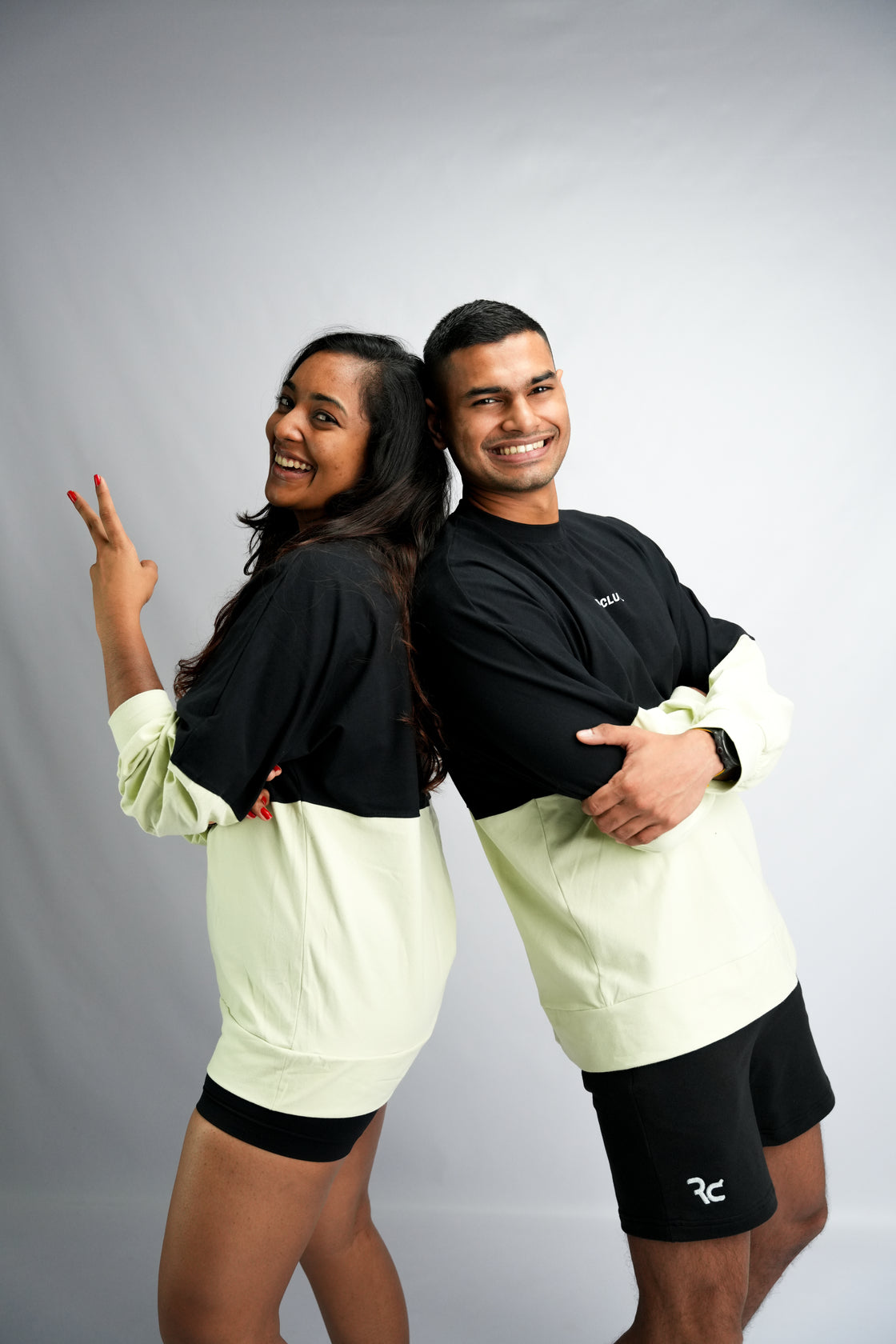 Reset Sweater Tee - Black & Lime