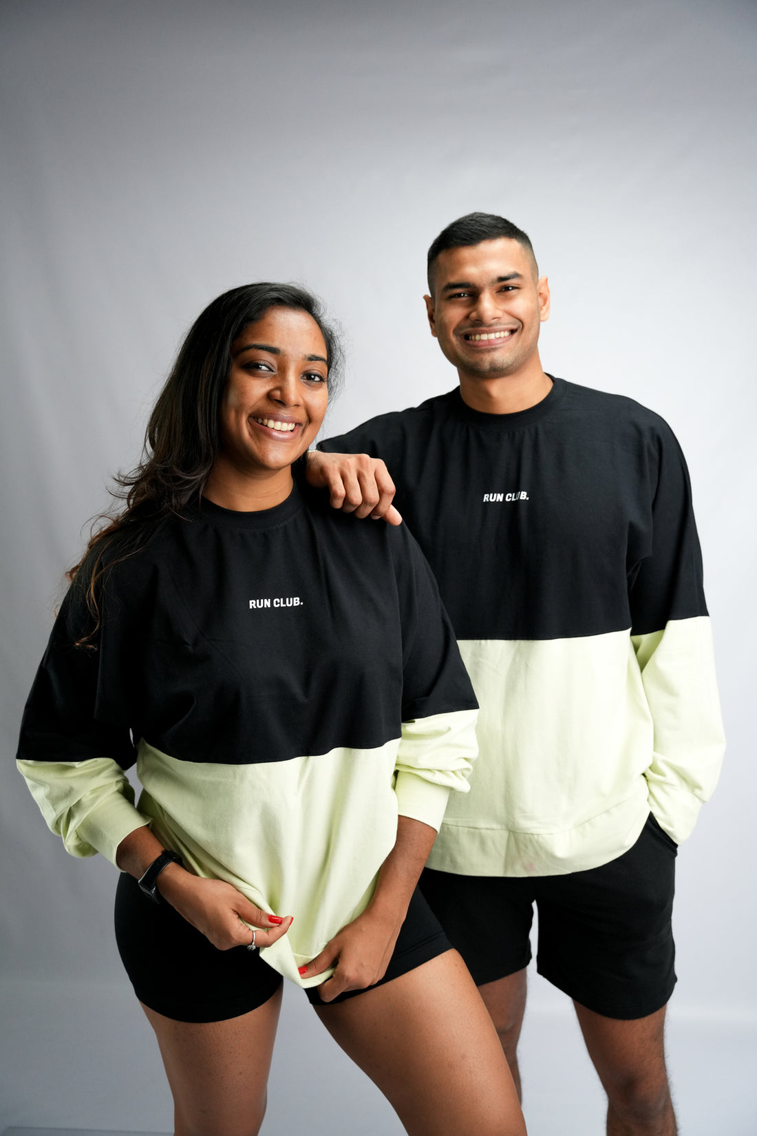 Reset Sweater Tee - Black & Lime