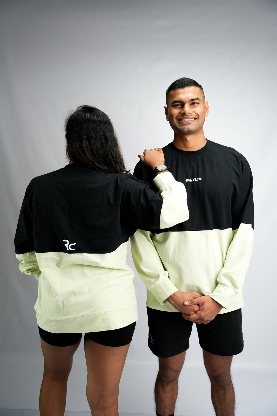 Reset Sweater Tee - Black & Lime